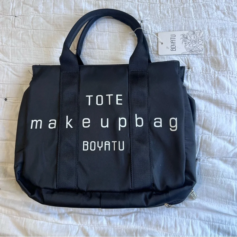 BOYATU Black Tote Makeup Bag